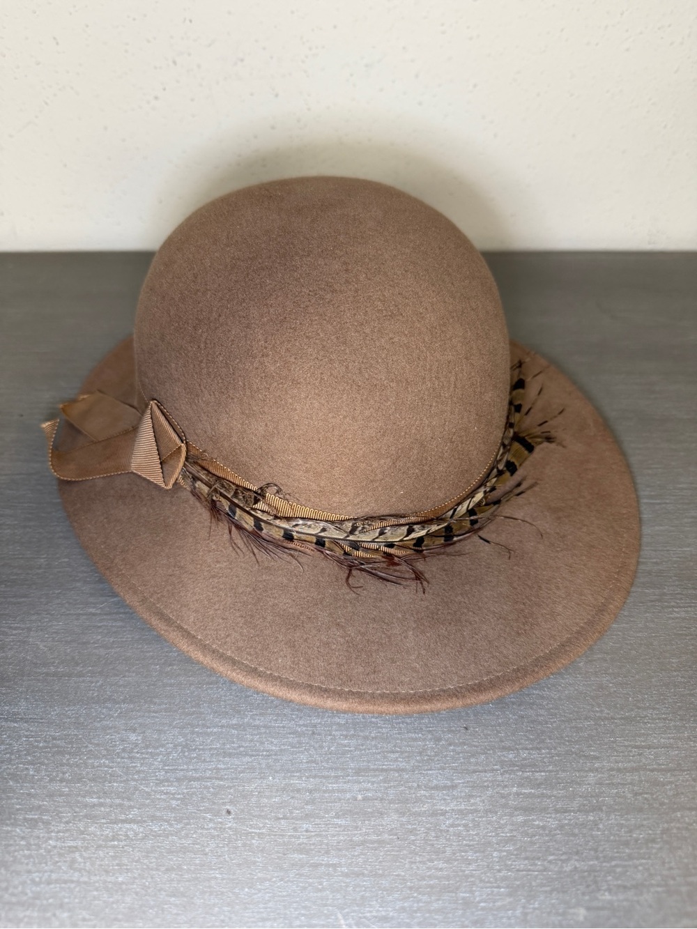 Vintage Geo W. Bollman & Co. Doeskin Felt 100% Wool Hat Rare Made in USA
